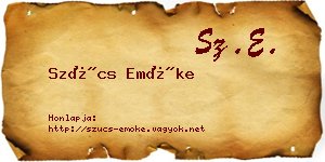 Szűcs Emőke névjegykártya